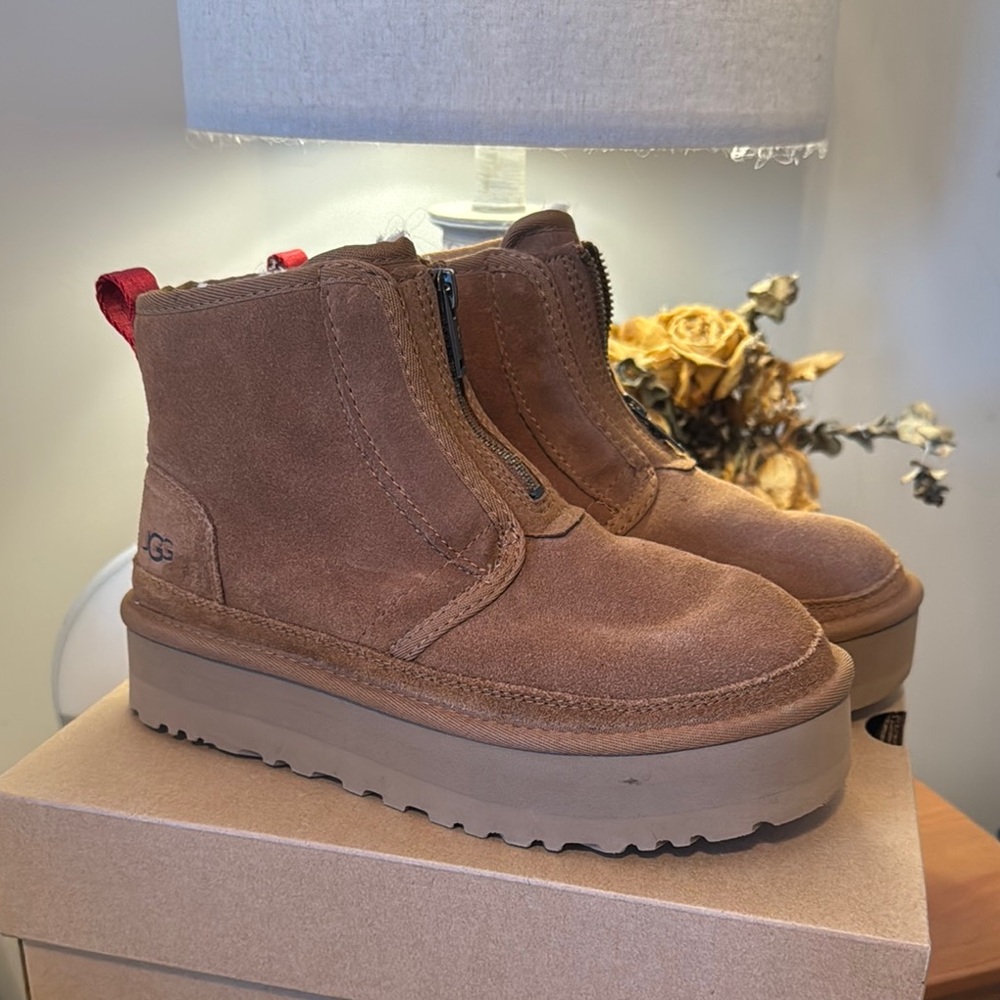 UGG Brown Suede Platform Boots
